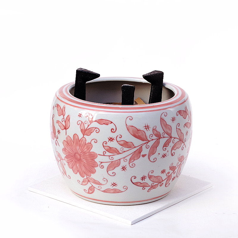 新品 ミニ火鉢 陶器セット ピンク