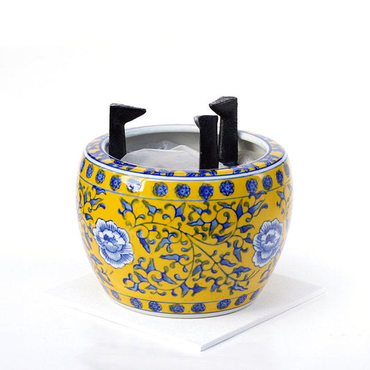 新品 ミニ火鉢 陶器セット 黄