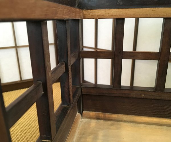 縞黒檀格子角火鉢 KK113