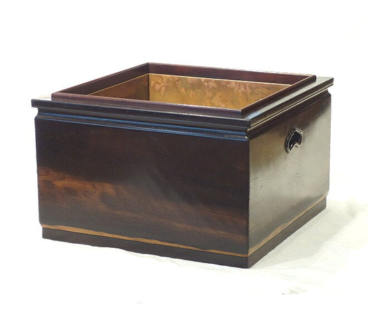 総黒柿大型角火鉢 KK284