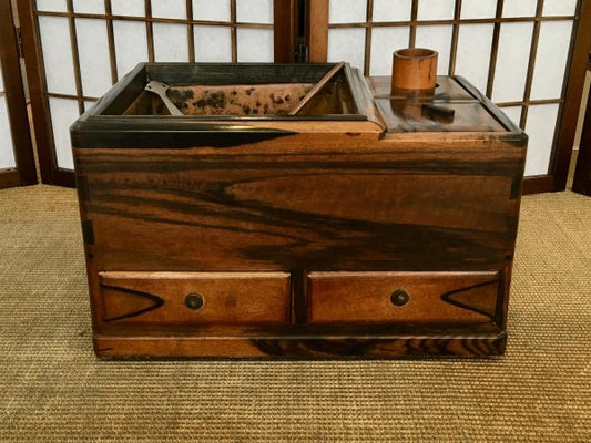 総黒柿煙草盆付角火鉢 KK285