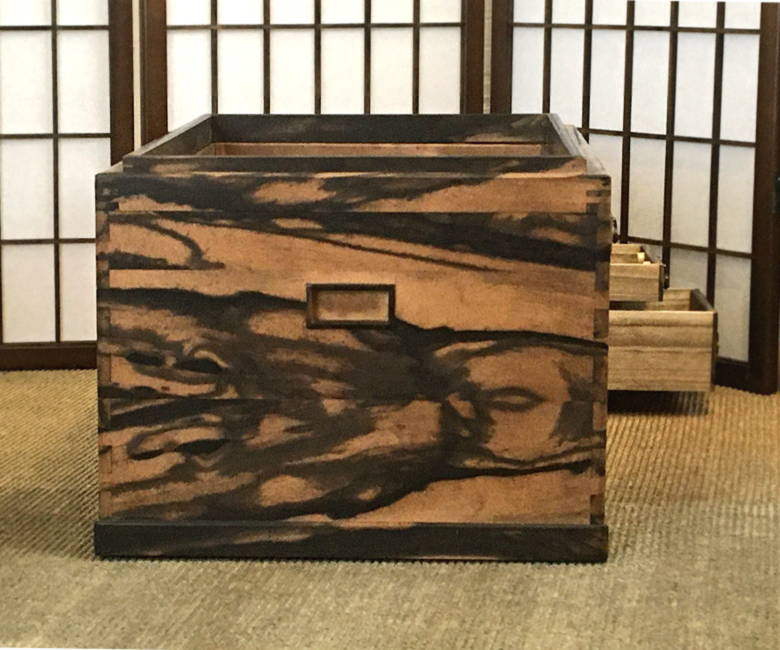 関東黒柿火鉢 KTK314